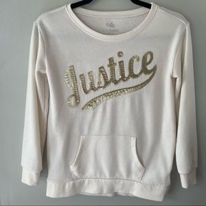 EUC, Justice Sweatshirt Cream, Size 8/10